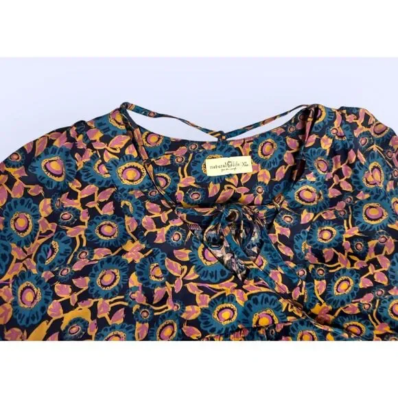 NATURAL LIFE Navy and Pink Floral Maxi Dress - Picture 9 of 13